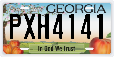GA license plate PXH4141