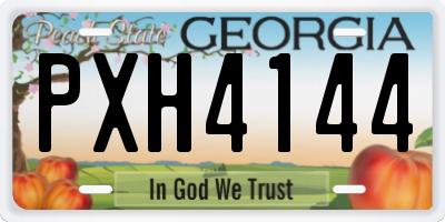 GA license plate PXH4144