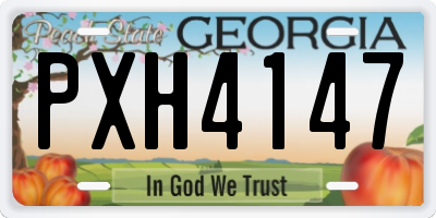 GA license plate PXH4147