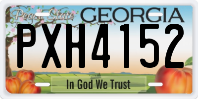 GA license plate PXH4152