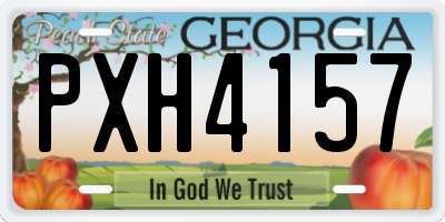 GA license plate PXH4157