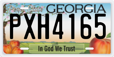 GA license plate PXH4165