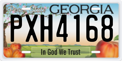 GA license plate PXH4168