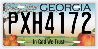 GA license plate PXH4172