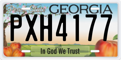GA license plate PXH4177