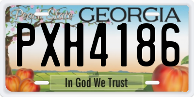 GA license plate PXH4186