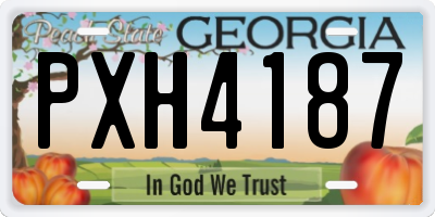 GA license plate PXH4187
