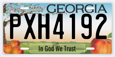 GA license plate PXH4192