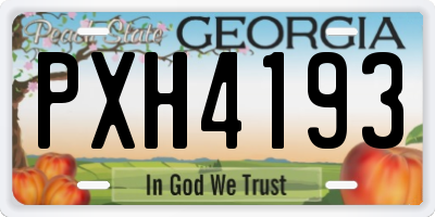 GA license plate PXH4193