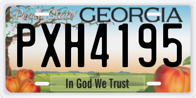 GA license plate PXH4195