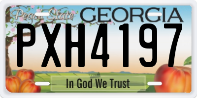 GA license plate PXH4197