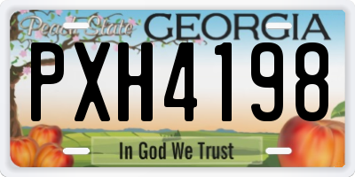 GA license plate PXH4198