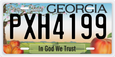 GA license plate PXH4199