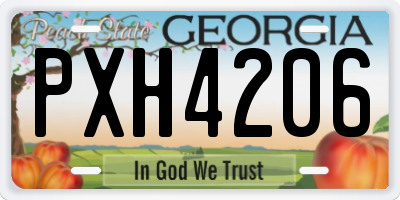GA license plate PXH4206