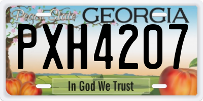 GA license plate PXH4207