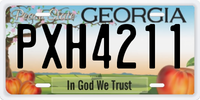 GA license plate PXH4211