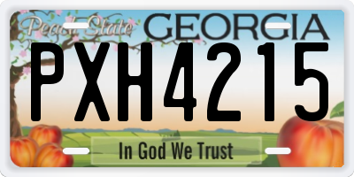 GA license plate PXH4215