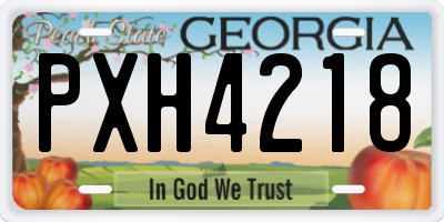 GA license plate PXH4218