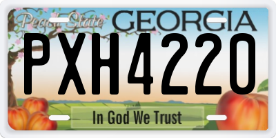GA license plate PXH4220