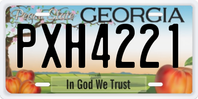 GA license plate PXH4221