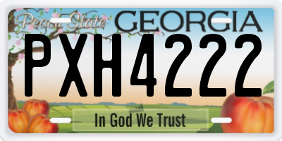 GA license plate PXH4222
