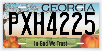 GA license plate PXH4225