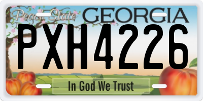 GA license plate PXH4226