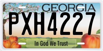 GA license plate PXH4227