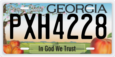 GA license plate PXH4228