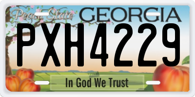 GA license plate PXH4229