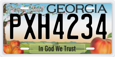 GA license plate PXH4234