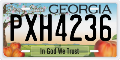 GA license plate PXH4236
