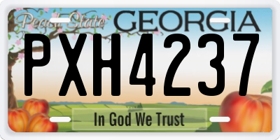 GA license plate PXH4237
