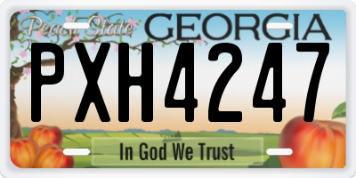 GA license plate PXH4247