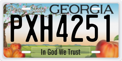 GA license plate PXH4251