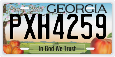 GA license plate PXH4259