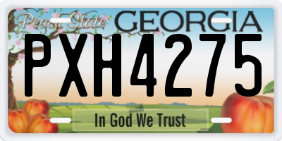GA license plate PXH4275