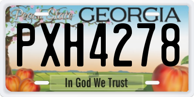 GA license plate PXH4278