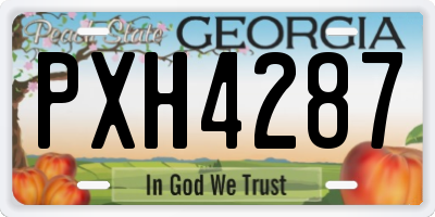 GA license plate PXH4287