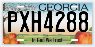 GA license plate PXH4288