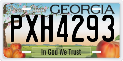 GA license plate PXH4293