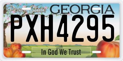 GA license plate PXH4295