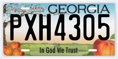 GA license plate PXH4305