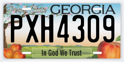 GA license plate PXH4309