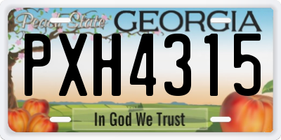 GA license plate PXH4315