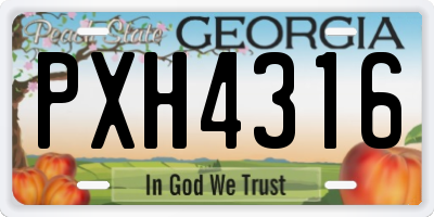 GA license plate PXH4316