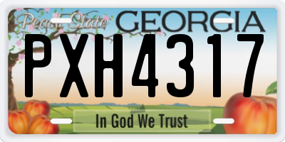 GA license plate PXH4317