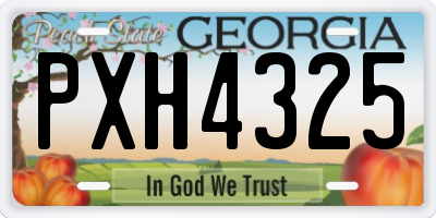 GA license plate PXH4325