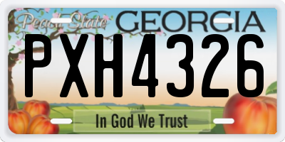 GA license plate PXH4326