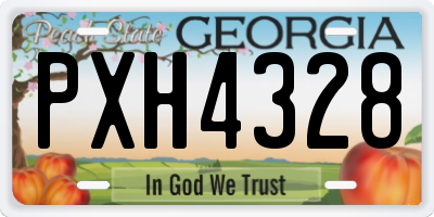 GA license plate PXH4328